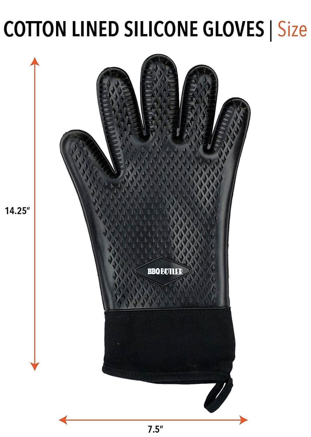 BBQ Butler Cloth Lined Silicone Gloves